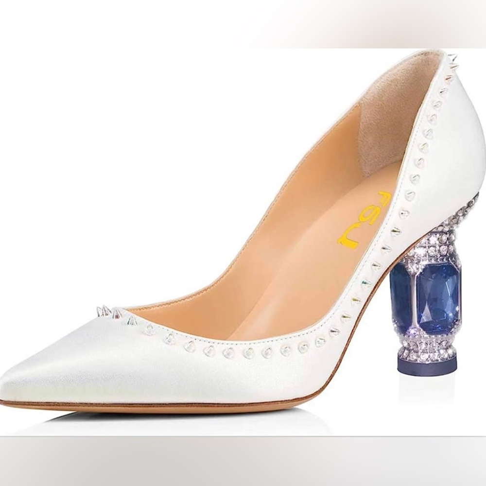 White Bridal High Heel with Crystals